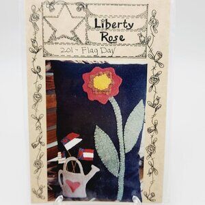 Liberty Rose Flag Day Flower Watering Can Pillow Sewing Pattern Red White Blue